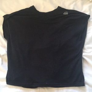 Black, open back, Reebok exercise shirt